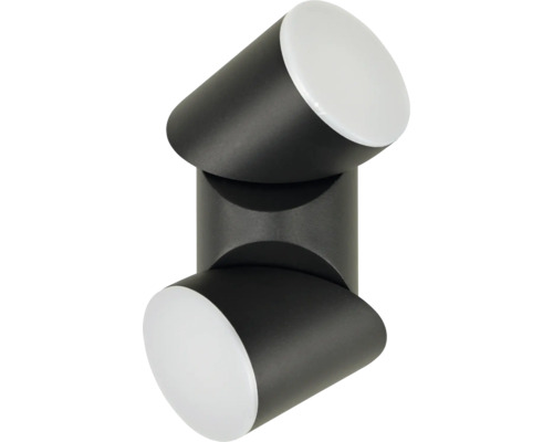 Čierne nástenné svietidlo s dvoma hlavicami svietidiel