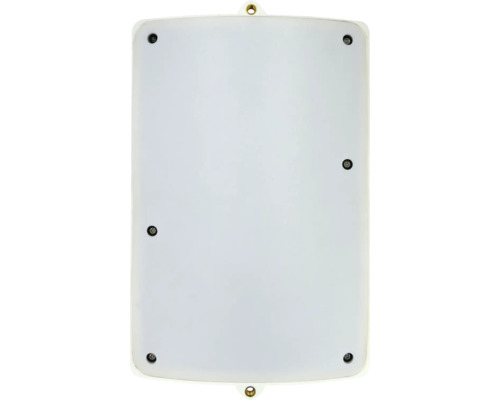 Biela rozvodná krabica so skrutkami a otvormi na zavesenie