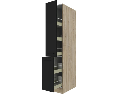 Kuchynská skrinka s výsuvmi a čiernymi dvierkami