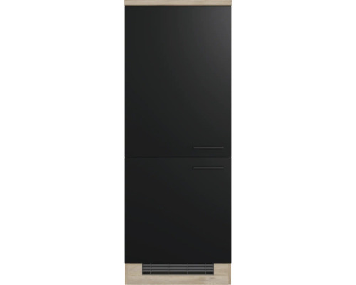 Čierna skrinka pod umývadlo s dvomi zásuvkami a vetracou mriežkou