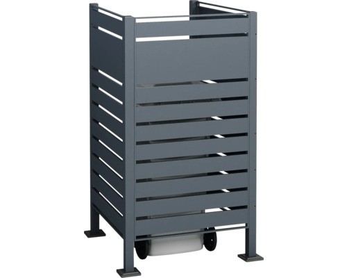 Kovový box na smetné nádoby s lamelovým vzhľadom pre vonkajšie použitie