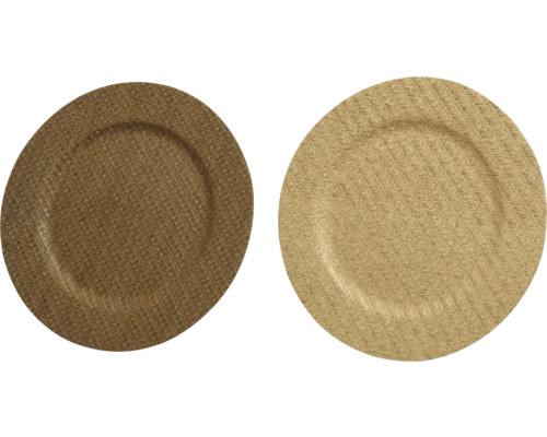 Tanier porcelánový, rôzne farby Dve okrúhle prestierania s tkanou textúrou