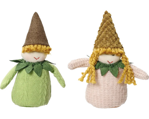 Víla plyšová, rôzne druhy Dve látkové bábiky ako dekorácia