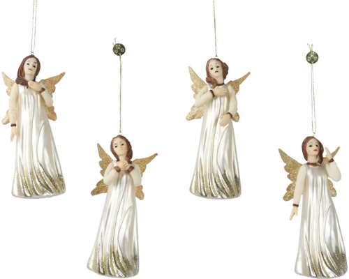 Štyri anjelské ozdoby na vianočnú dekoráciu