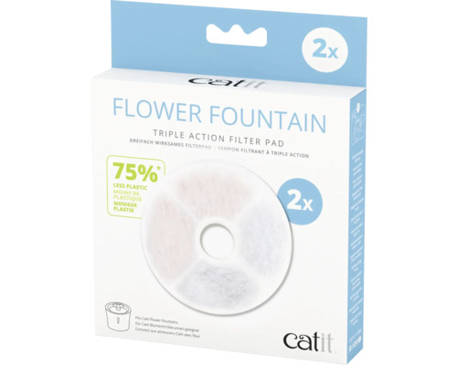 Filtračná náplň do fontány pre mačky Catit Triple Action 2 ks Catit Flower Fountain Filterpads, dvojité balenie