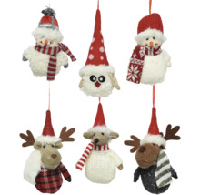 Sada ozdôb na vianočný stromček so snehuliakom, losom, sovou a medveďom