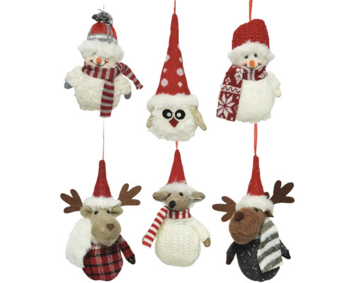 Sada ozdôb na vianočný stromček so snehuliakom, losom, sovou a medveďom