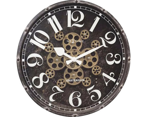 Nástenné hodiny NeXtime Henry Ø50 cm čierne