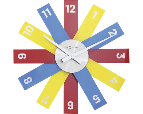 Nástenné hodiny NeXtime Plexi Ø40 cm farebné