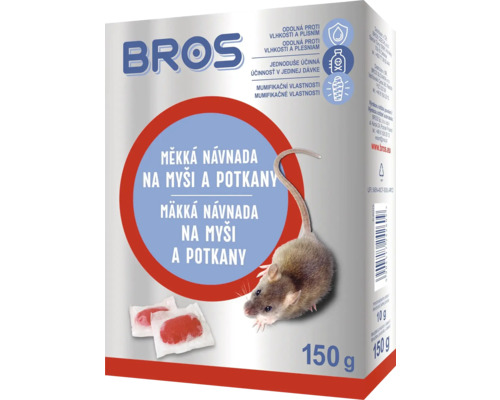 Návnada na myši a potkany mäkká BROS rodenticíd 150 g-0