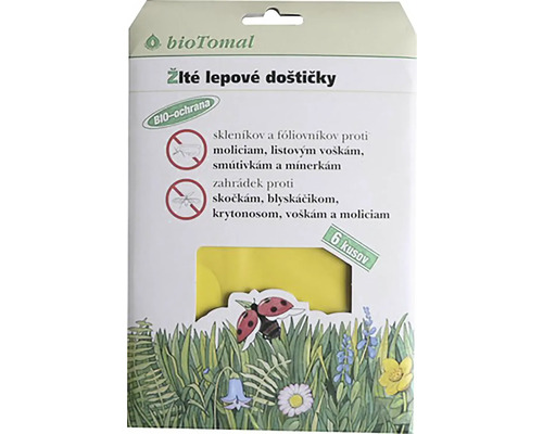 Žlté lepiace dosky na hubenie škodcov v záhrade a skleníku, šesť kusov Žlté lepiace dosky na hubenie škodcov v záhrade a skleníku, šesť kusov