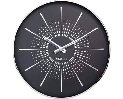 Nástenné hodiny NeXtime Excentric Ø40 cm strieborné