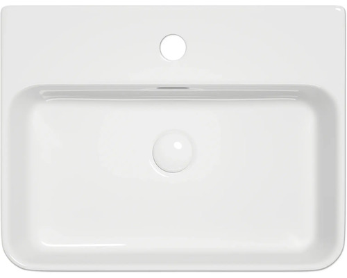 Pohľad zhora na biele umývadlo