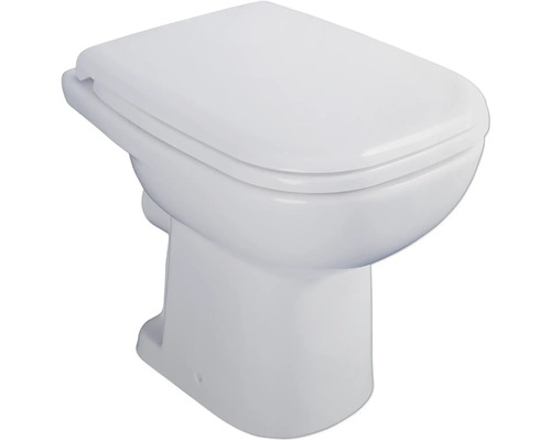 Stojace WC DURAVIT DuraHome otvorený splachovací kruh vr. WC dosky 40250900A1 Stojace WC zo sanitárnej keramiky so splachovacou nádržkou
