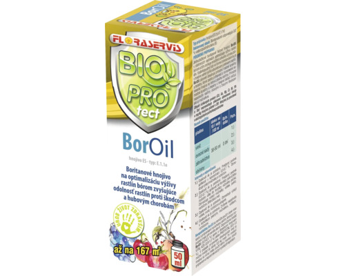 Boritanové hnojivo BorOil BIO PROtect Floraservis 50 ml Hnojivo BorOil na optimalizáciu výživy rastlín bórom