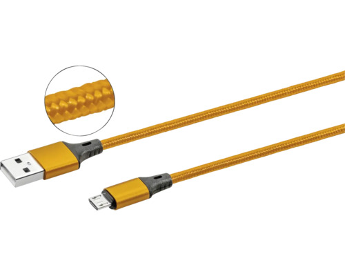 Dátový nabíjací kábel MICRO USB 2,5m oranžový