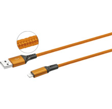 Dátový nabíjací kábel MFI 8PIN VIN 2,5m oranžový-thumb-0