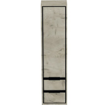 Vysoká skrinka s dvomi zásuvkami vo vzhľade dreva