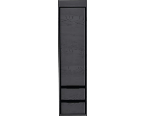 Úzka drevená kúpeľňová skrinka s dvoma policami