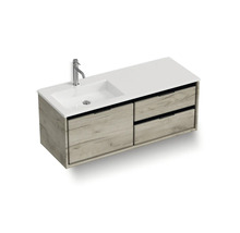 Skrinka pod umývadlo s umývadlom, batériou a štyrmi zásuvkami