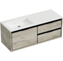 Skrinka pod umývadlo s dvomi zásuvkami a zapusteným umývadlom