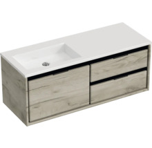 Skrinka pod umývadlo s dvomi zásuvkami a zapusteným umývadlom