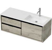 Skrinka pod umývadlo s dvomi zásuvkami, umývadlom a vodovodnou batériou