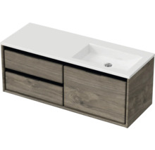 Skrinka pod umývadlo s dvoma zásuvkami a jednými dverami