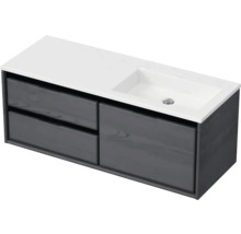 Skrinka pod umývadlo s dvomi zásuvkami a umývadlom na dosku