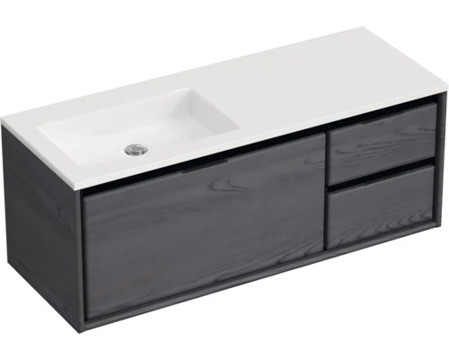 Skrinka pod umývadlo s dvomi zásuvkami a zapusteným umývadlom