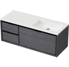 Skrinka pod umývadlo s dvomi zásuvkami a zapusteným umývadlom