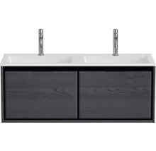 Umývadlo s dvoma umývadlami, skrinkou a batériami