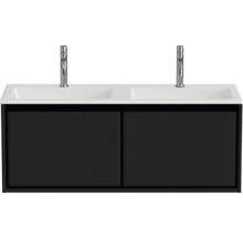 Skrinka pod umývadlo s dvoma umývadlami a dvoma kohútikmi