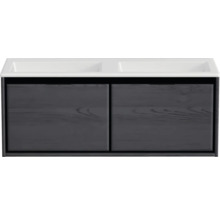 Skrinka pod umývadlo s dvoma umývadlami a dvoma dvierkami