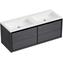 Skrinka pod umývadlo s dvoma umývadlami a dvoma zásuvkami