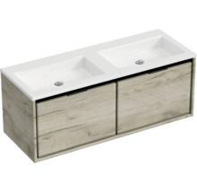 Skrinka pod umývadlo s dvojitým umývadlom a dvoma zásuvkami