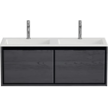 Umývadlo s dvoma umývadlami a spodnou skrinkou s dvoma zásuvkami