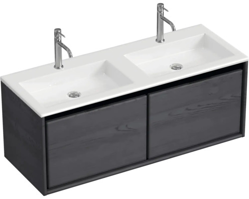 Dvojité umývadlo so skrinkou a dvoma batériami