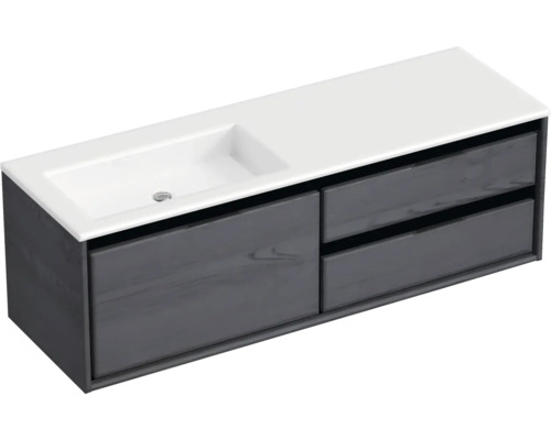 Skrinka pod umývadlo s dvomi zásuvkami a zapusteným umývadlom