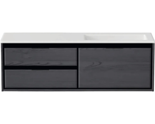 Skrinka pod umývadlo s dvomi zásuvkami a jednými dvierkami