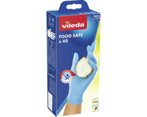 Jednorazové rukavice VILEDA Food Safe, veľkosť M/L, 40 ks