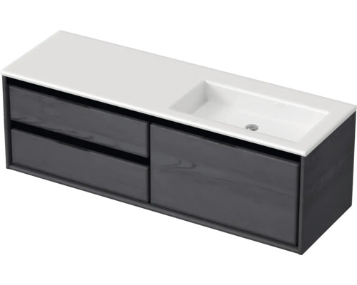 Skrinka pod umývadlo s dvomi zásuvkami a umývadlom na dosku