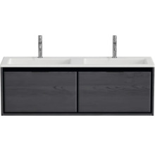 Skrinka pod dvojité umývadlo s dvoma umývadlami a dvoma batériami