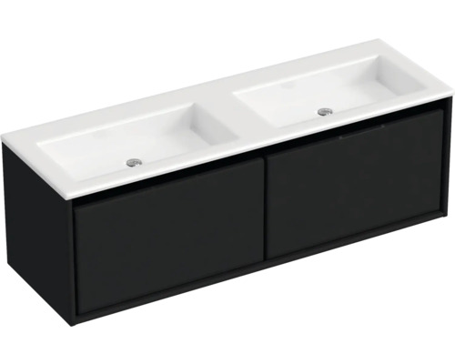 Umývadlová skrinka s dvomi umývadlami a spodnou skrinkou do kúpeľne