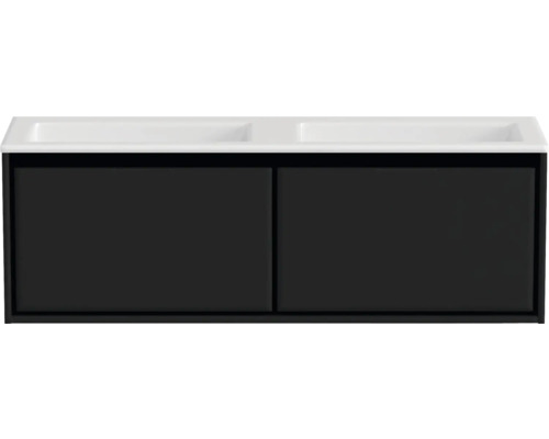 Skrinka pod umývadlo s dvoma umývadlami a dvoma dvierkami