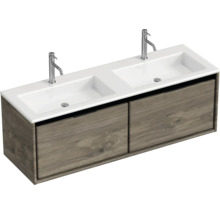 Dvojité umývadlo s dvomi zásuvkami a dvomi batériami