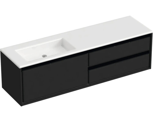 Skrinka pod umývadlo s dvomi zásuvkami a keramickým umývadlom