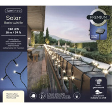 Svetelná reťaz so solárnym panelom, 240 LED, dĺžka 18 metrov, s blikajúcim efektom