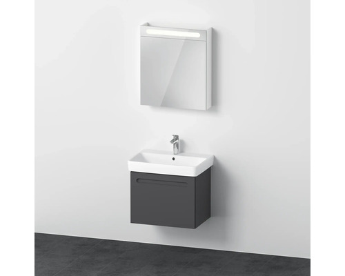 Kúpeľňová zostava DURAVIT No.1 65 cm grafitová N10167R49490000 Kúpeľňa s umývadlovou skrinkou, umývadlom a zrkadlovou skrinkou s osvetlením