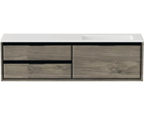 Skrinka pod umývadlo s dvoma zásuvkami a umývadlom na dosku